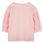 T-shirt bi-mat&eacute;ria estampada KENZO KIDS 
                    GIRL