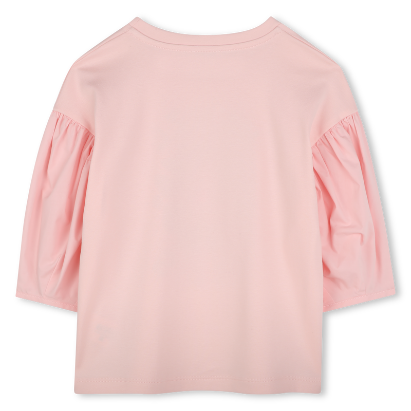 T-shirt bi-mat&eacute;ria estampada KENZO KIDS 
                        GIRL