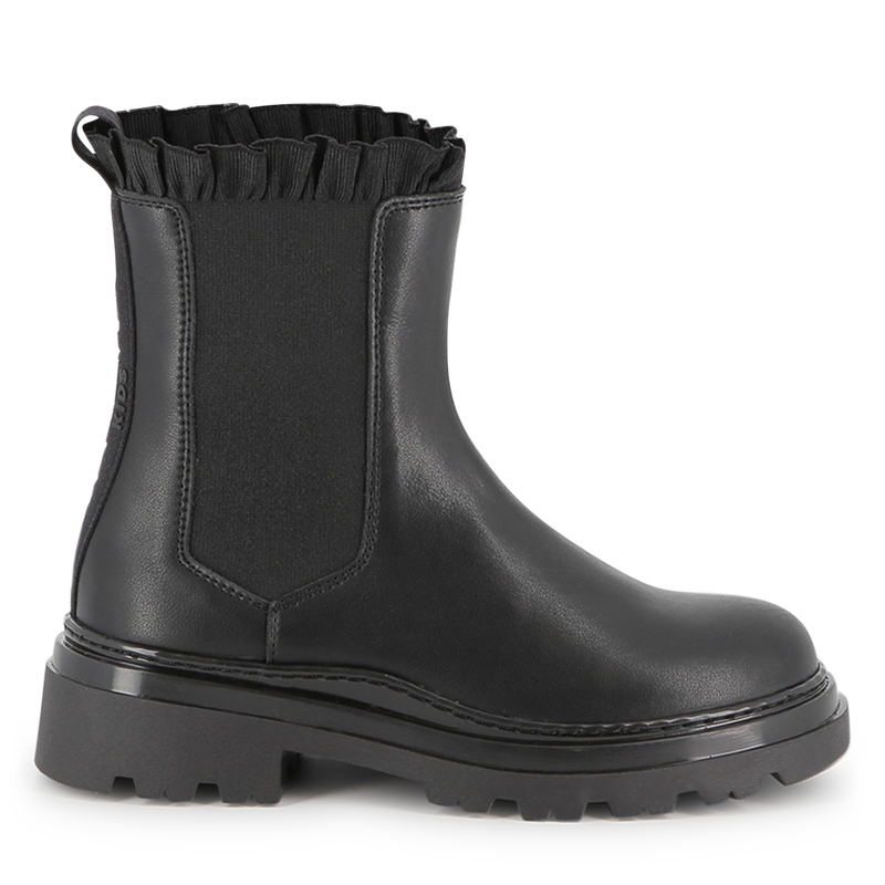 Bota Chelsea de couro bovino KARL LAGERFELD KIDS 
                        GIRL