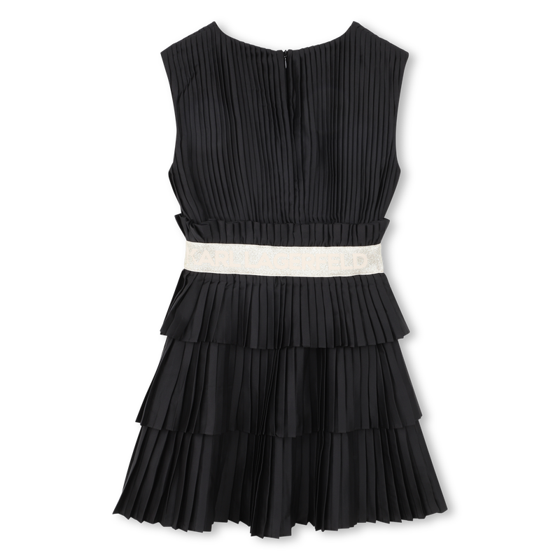 VESTIDO PLISSADO DE MANGA CURTA KARL LAGERFELD KIDS 
                        GIRL