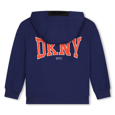Cardig&atilde; em molet&atilde;o com capuz DKNY BOY
