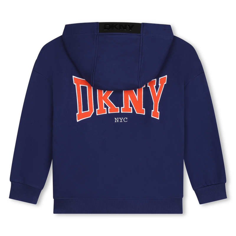 Cardig&atilde; em molet&atilde;o com capuz DKNY 
                        BOY