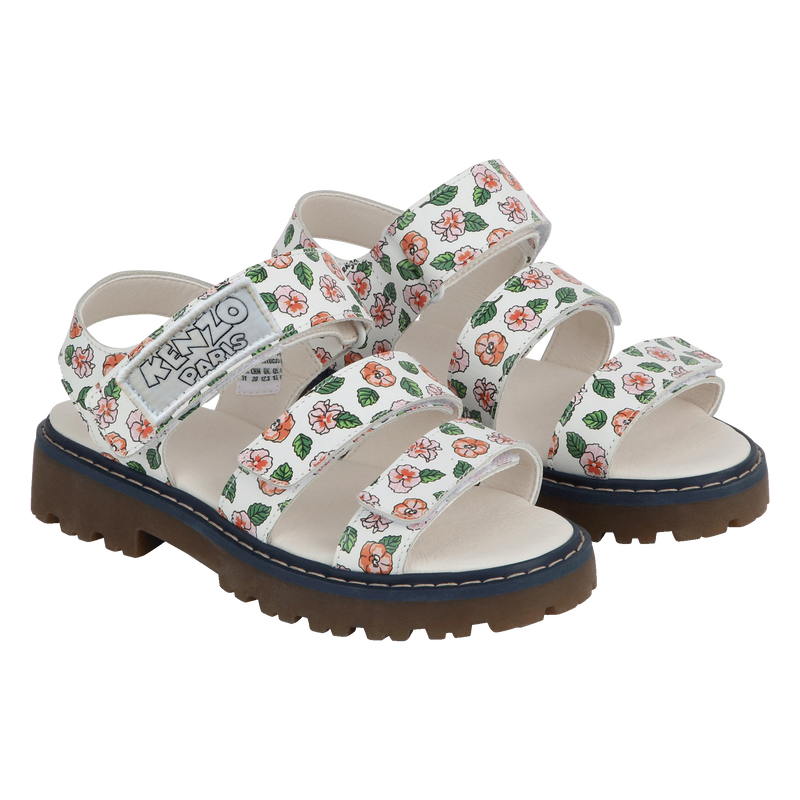 Sandálias em pele com velcro KENZO KIDS 
                    GIRL