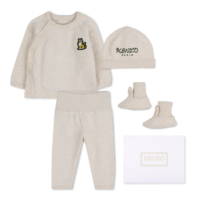 CONJUNTO DE CAMISOLAS, CAL&Ccedil;AS E CHAP&Eacute;US KENZO KIDS UNISEX