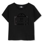 T-shirt com estampa KARL LAGERFELD KIDS 
                    MENINA