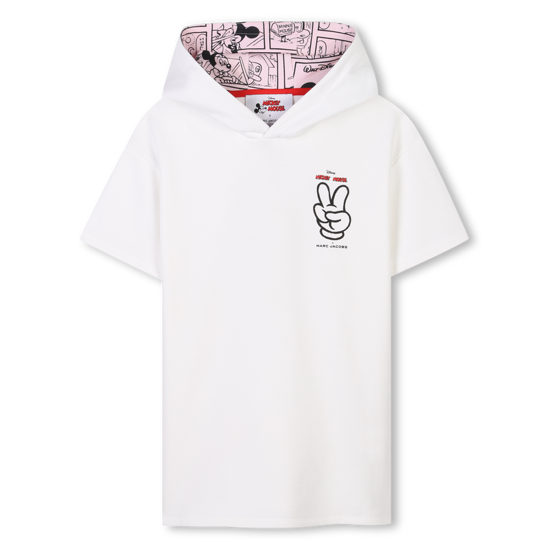 Vestido de algod&atilde;o com capuz MARC JACOBS 
                        GIRL