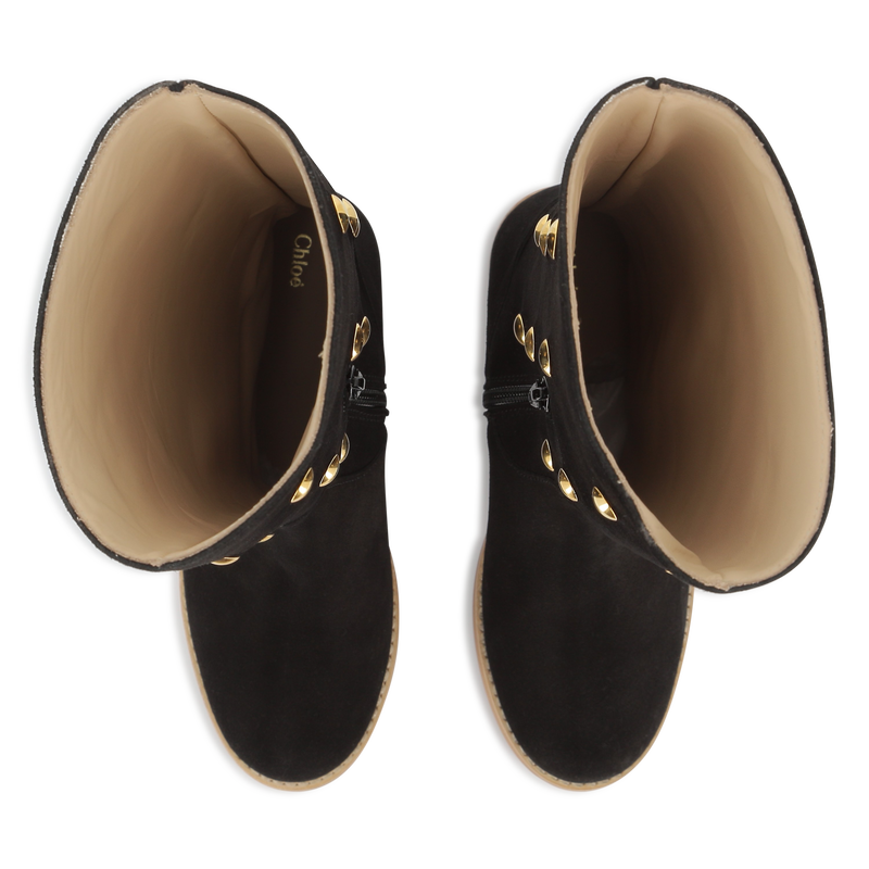 Botas de couro de camur&ccedil;a de bezerro CHLOE 
                        GIRL