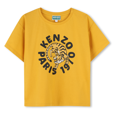T-shirt manga curta de algod&atilde;o KENZO KIDS GIRL