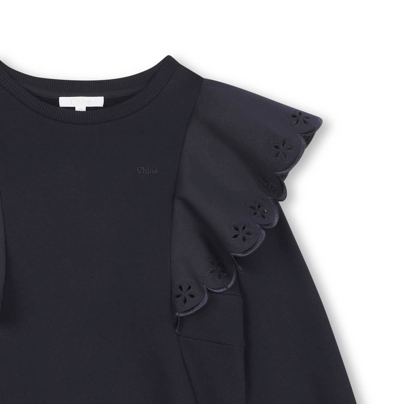 Sweatshirt moletão com folhos CHLOE 
                    GIRL