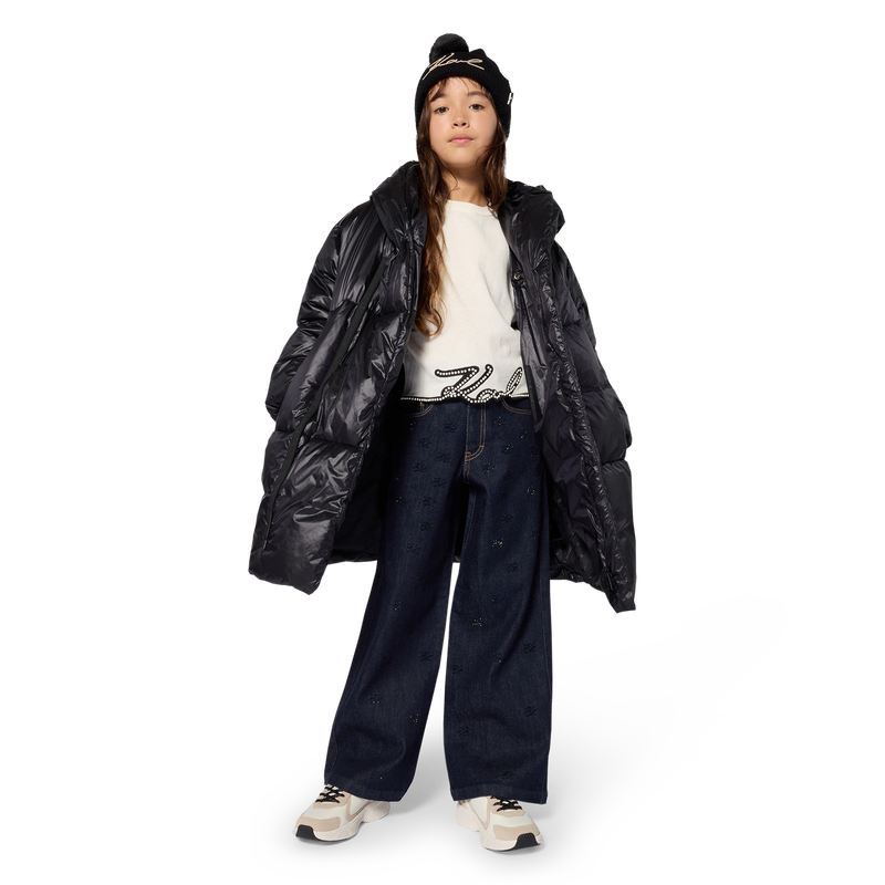 Casaco longo de penas KARL LAGERFELD KIDS 
                        GIRL