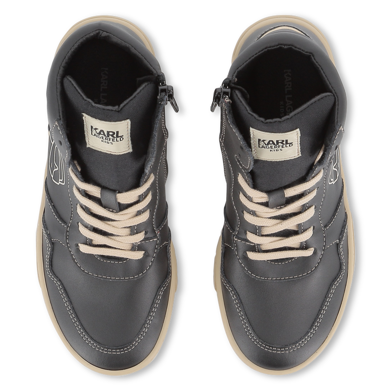 Tênis de cano alto com cadarço KARL LAGERFELD KIDS 
                    BOY