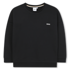 Sweatshirt gola redonda lisa, PRETO, hi-res