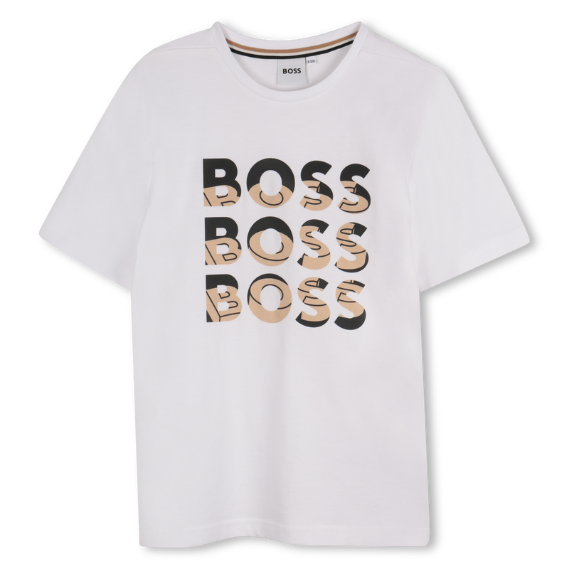 T-shirt manga curta em algod&atilde;o BOSS 
                        BOY