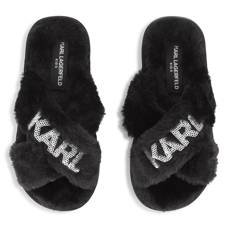 Chinelos com alças cruzadas KARL LAGERFELD KIDS 
                    GIRL