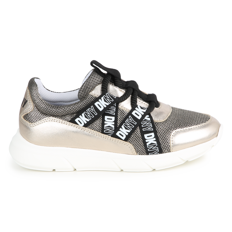 Leather & mesh sneakers DKNY 
                    GIRL
