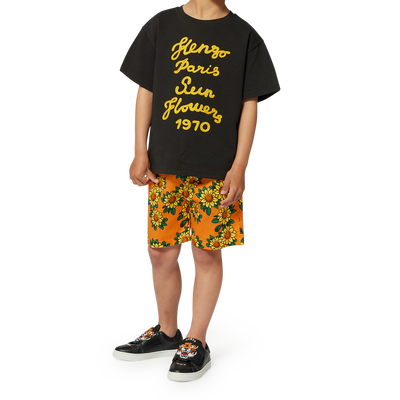Bermudas em cetim de algod&atilde;o KENZO KIDS MENINO