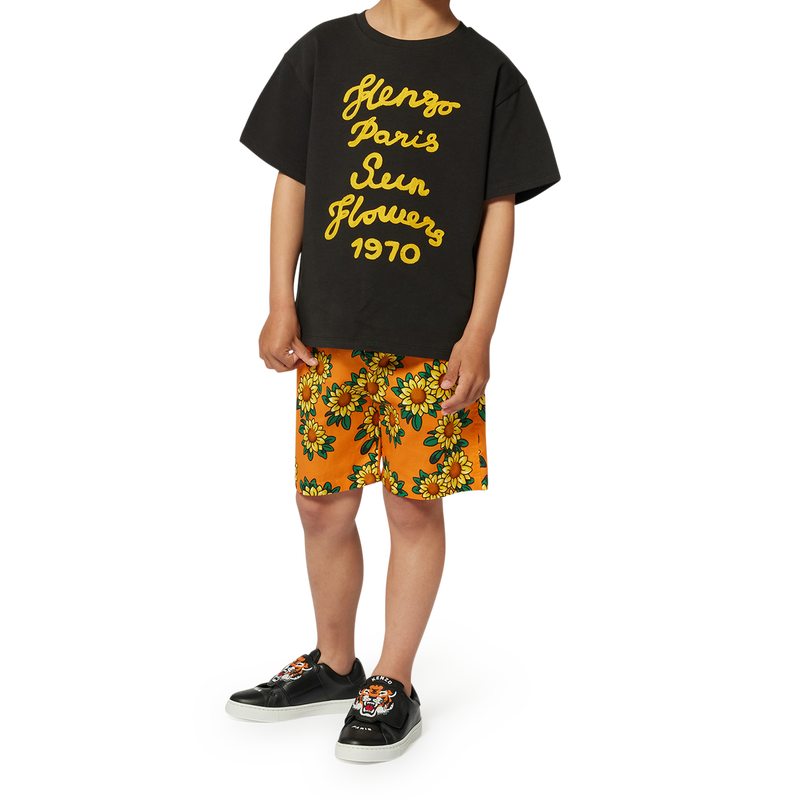 Bermudas em cetim de algod&atilde;o KENZO KIDS 
                        MENINO
