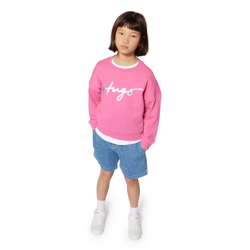 Sweatshirt em molet&atilde;o HUGO 
                        GIRL