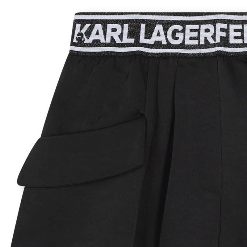 Calções fluidos com bolsos KARL LAGERFELD KIDS 
                    GIRL