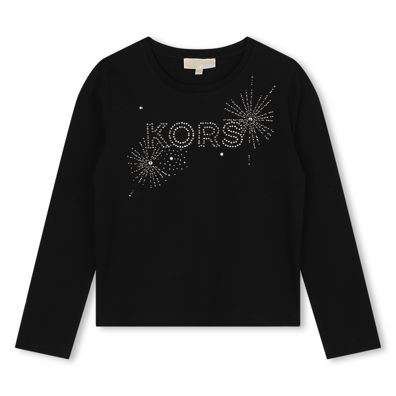 Long-Sleeved Cotton T-Shirt MICHAEL KORS 
                    GIRL