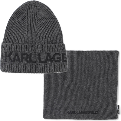 Conjunto de gorro de malha + gola KARL LAGERFELD KIDS BOY
