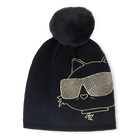 Gorro de malha com pompom KARL LAGERFELD KIDS 
                    GIRL