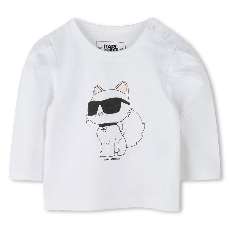 T-shirt e leggings em algod&atilde;o KARL LAGERFELD KIDS 
                        GIRL