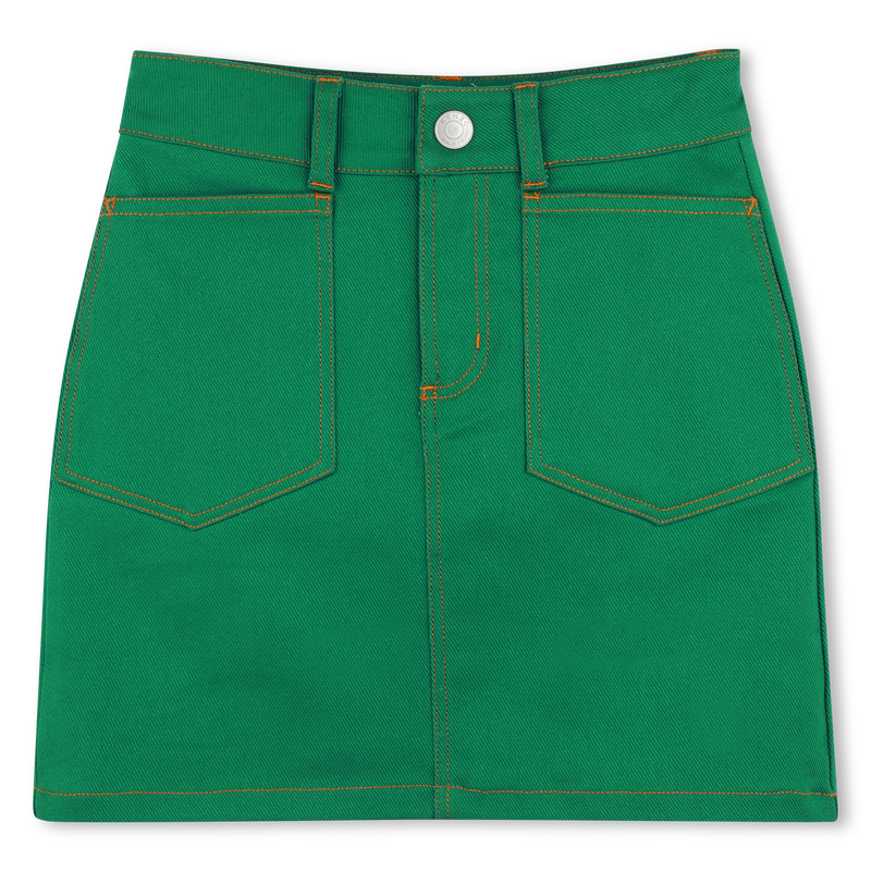 Saia trap&eacute;zio com bolsos KENZO KIDS 
                        GIRL