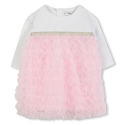 Vestido formal de algod&atilde;o KARL LAGERFELD KIDS 
                    GIRL