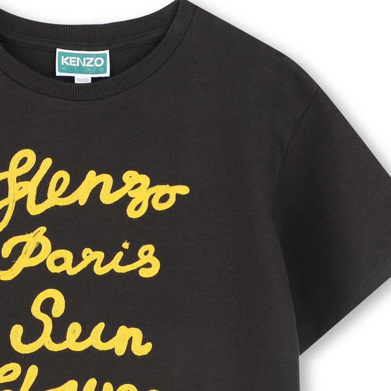 T-shirt bordada em algod&atilde;o KENZO KIDS 
                        BOY