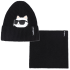 Conjunto de chap&eacute;u + aquecedor de pesco&ccedil;o KARL LAGERFELD KIDS 
                    GIRL