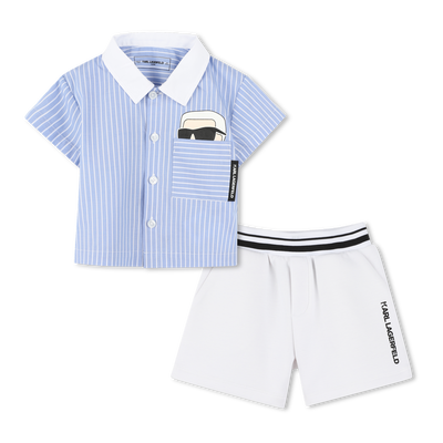 Conjunto camisa e cal&ccedil;&otilde;es KARL LAGERFELD KIDS BOY