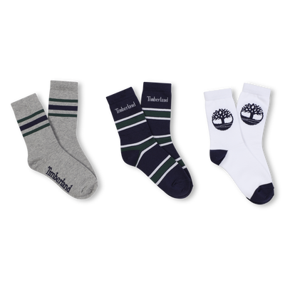 Pacote de trio de meias jacquard TIMBERLAND BOY