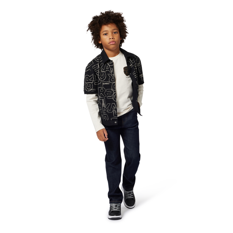 Camisa de manga curta em jersey KARL LAGERFELD KIDS 
                    BOY