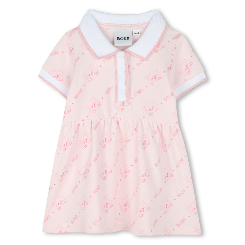 Vestido gola polo estampado BOSS 
                        GIRL