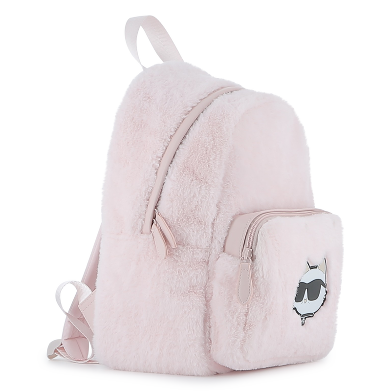 Mochila pequena feita de lã fofa KARL LAGERFELD KIDS 
                    GIRL