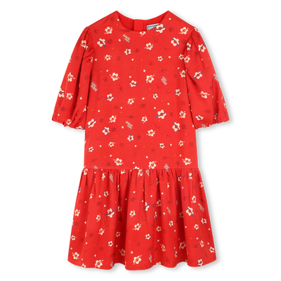 Vestido com mangas curtas bufantes KENZO KIDS GIRL