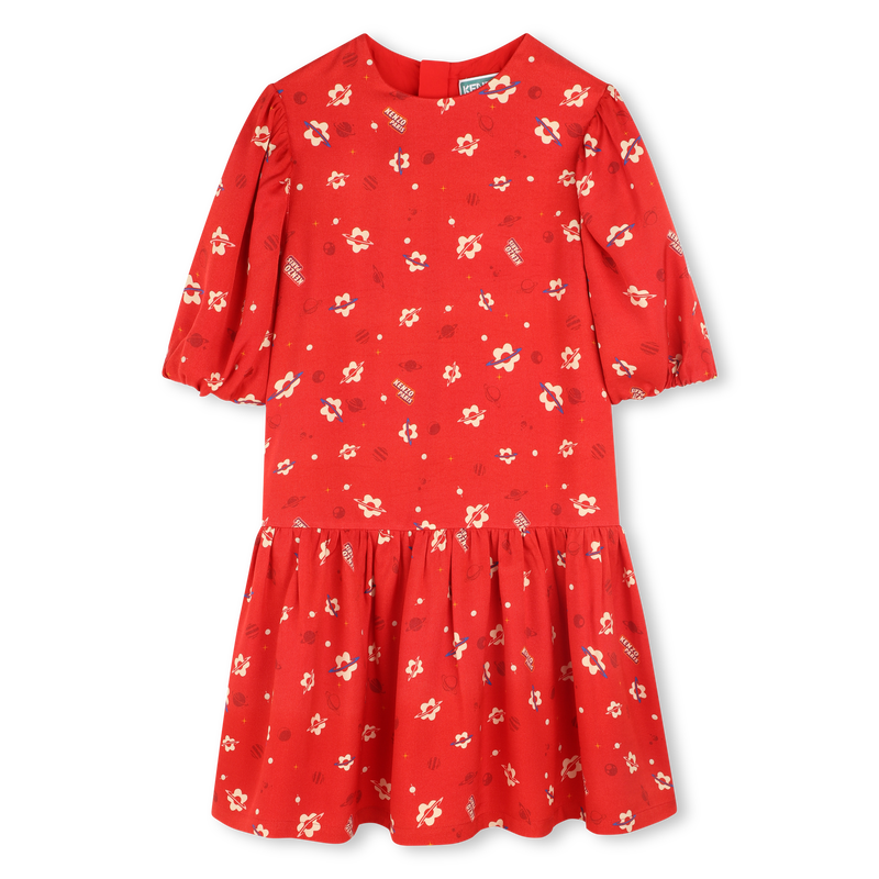 Vestido com mangas curtas bufantes KENZO KIDS 
                    GIRL