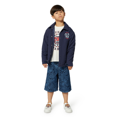 Printed Denim Bermudas KENZO KIDS BOY