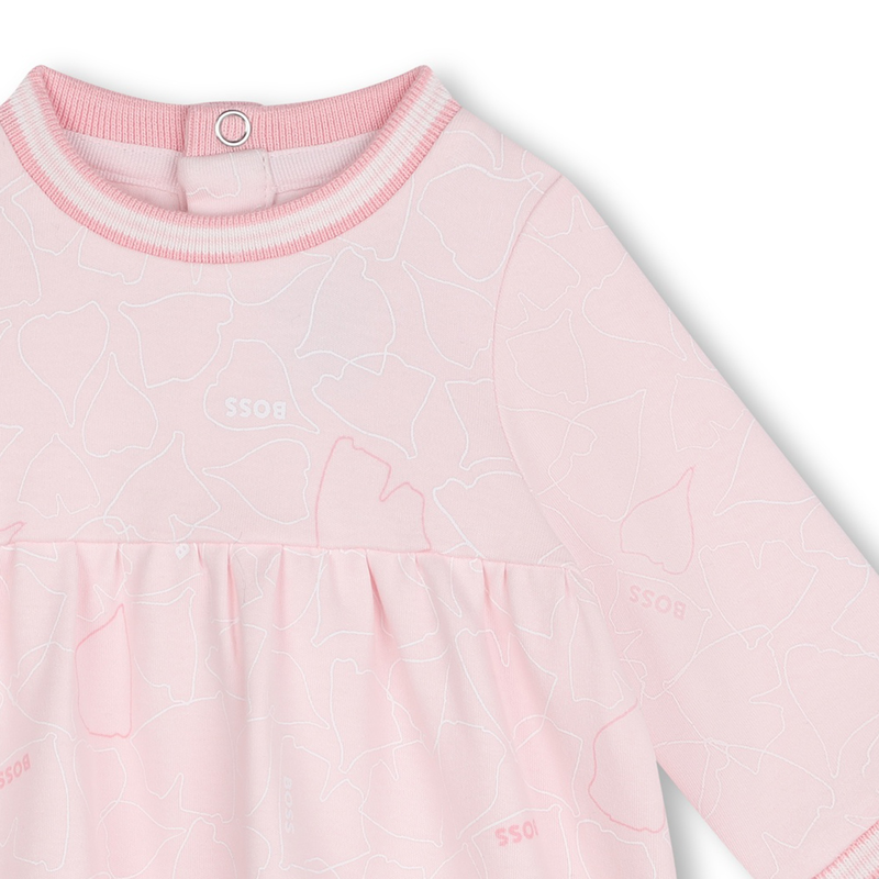 Vestido com canelados e riscas BOSS 
                        GIRL