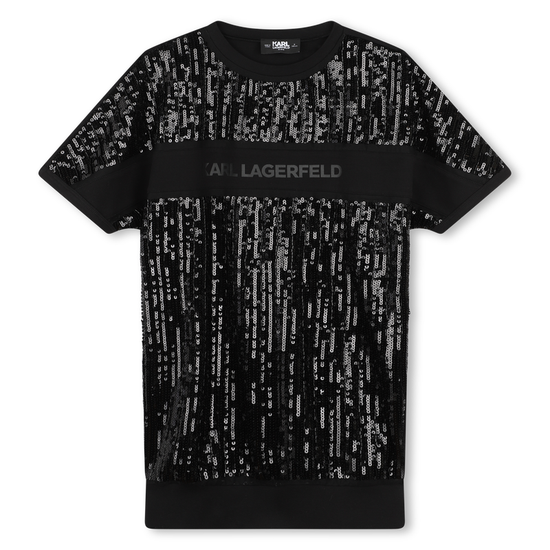 Vestido p&eacute;rolas e lantejoulas KARL LAGERFELD KIDS 
                        GIRL