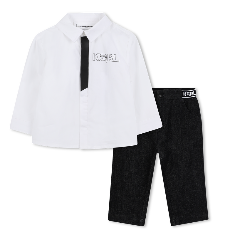 Conjunto de camisa e cal&ccedil;a KARL LAGERFELD KIDS 
                        BOY