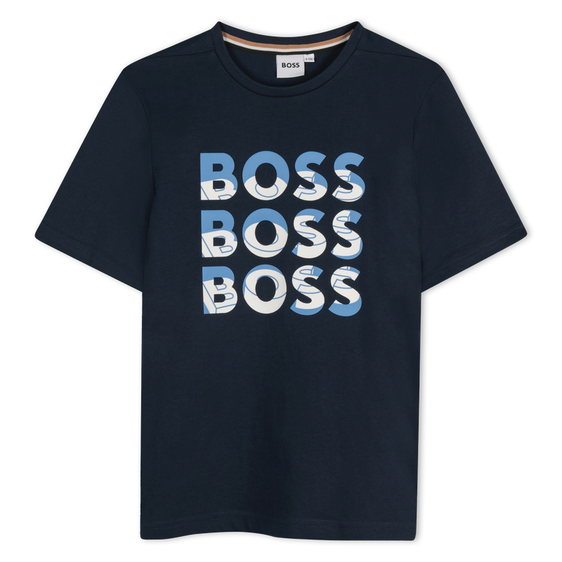 T-shirt manga curta em algod&atilde;o BOSS 
                        BOY