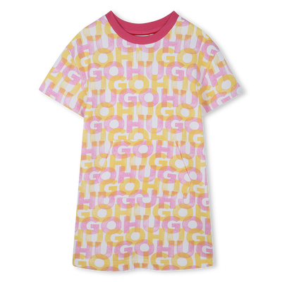 Vestido estampado em molet&atilde;o HUGO GIRL
