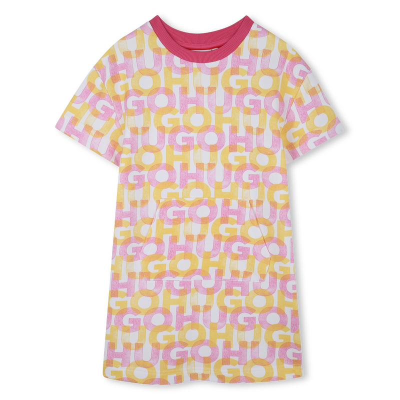 Vestido estampado em molet&atilde;o HUGO 
                        GIRL