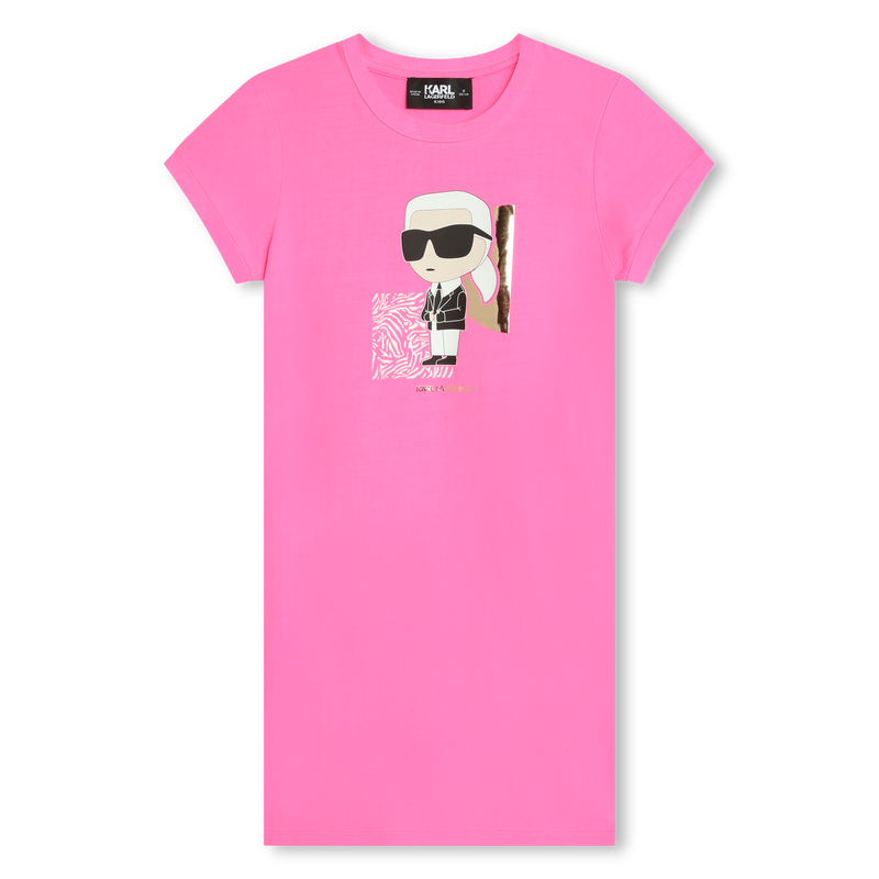Straight Cotton Modal Dress KARL LAGERFELD KIDS 
                    GIRL