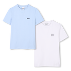 Lote de 2 t-shirts de algod&atilde;o, AZUL CEU  BRANCO, hi-res