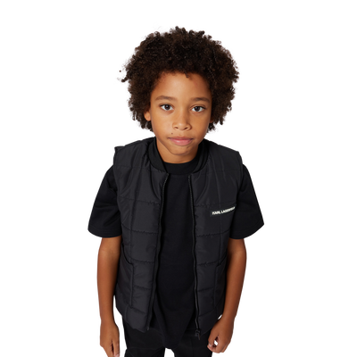 T-shirt de jersey de algod&atilde;o pesado KARL LAGERFELD KIDS BOY
