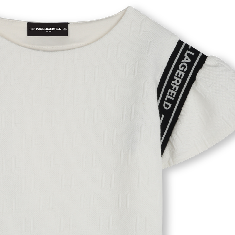 T-shirt com mangas de folhos KARL LAGERFELD KIDS 
                        GIRL