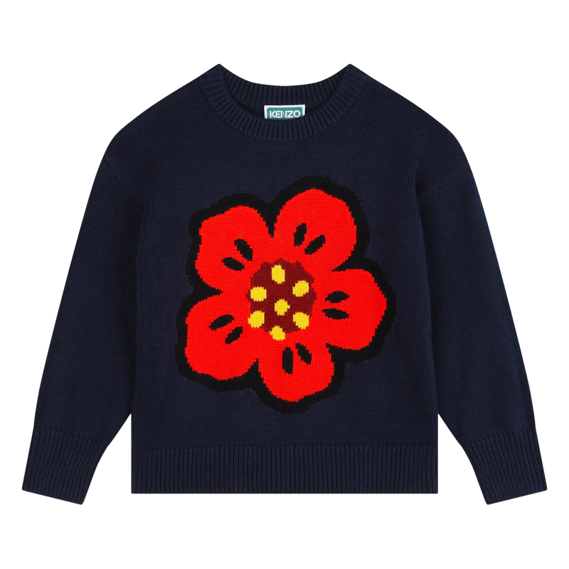 Camisola com flor e log&oacute;tipo KENZO KIDS 
                        GIRL